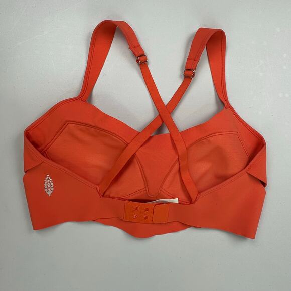 Free People Movement Bra Women Small Orange Adjustable Strap Lined Padded Active - Picture 2 of 9